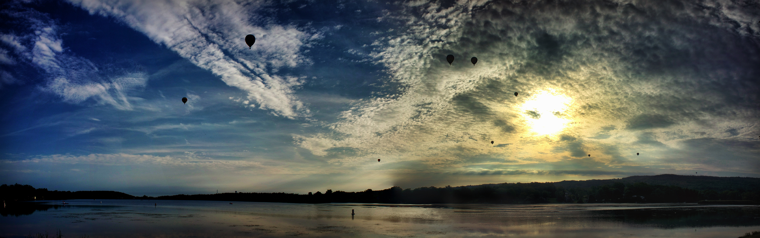 Hot Air Balloons Over The Reservoir